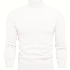 Men's High Neck Knit Sweater Relaxed Fit Long Sleeve Casual Everyday Wear