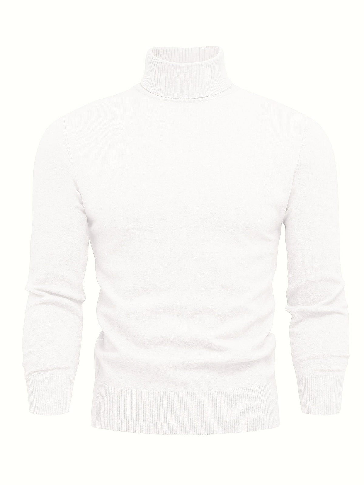Men's High Neck Knit Sweater Relaxed Fit Long Sleeve Casual Everyday Wear