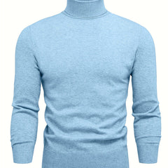 Men's High Neck Knit Sweater Relaxed Fit Long Sleeve Casual Everyday Wear