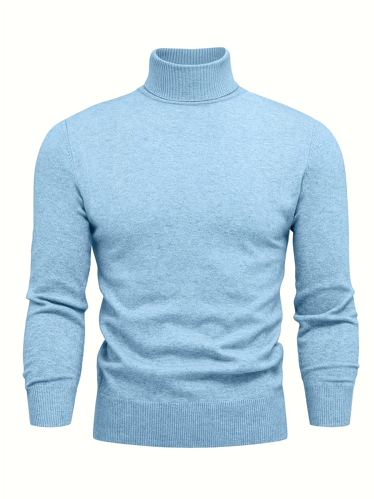 Men's High Neck Knit Sweater Relaxed Fit Long Sleeve Casual Everyday Wear