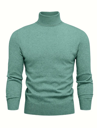 Men's High Neck Knit Sweater Relaxed Fit Long Sleeve Casual Everyday Wear