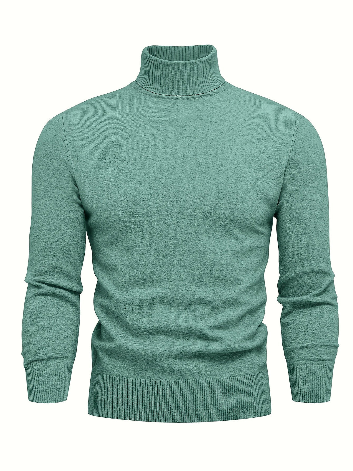 Men's High Neck Knit Sweater Relaxed Fit Long Sleeve Casual Everyday Wear