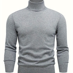 Men's High Neck Knit Sweater Relaxed Fit Long Sleeve Casual Everyday Wear
