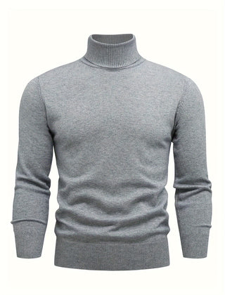 Men's High Neck Knit Sweater Relaxed Fit Long Sleeve Casual Everyday Wear