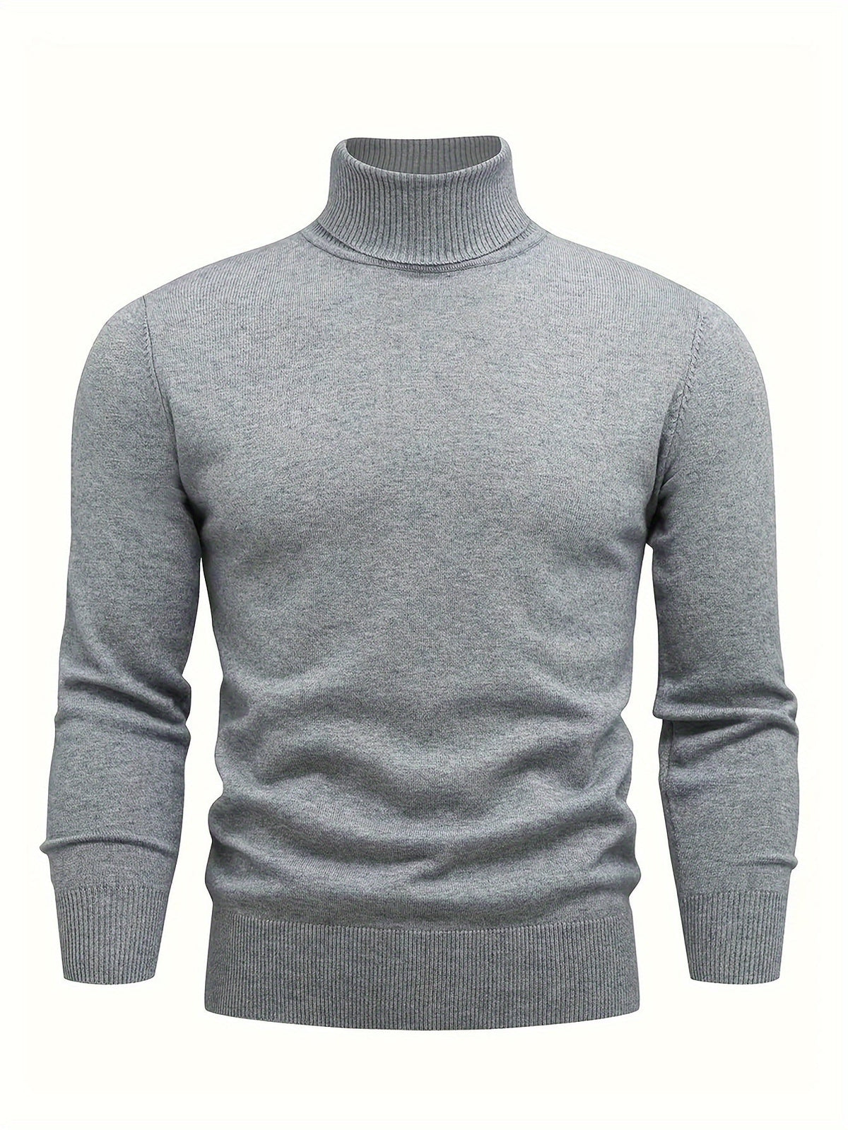 Men's High Neck Knit Sweater Relaxed Fit Long Sleeve Casual Everyday Wear