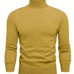 Men's High Neck Knit Sweater Relaxed Fit Long Sleeve Casual Everyday Wear