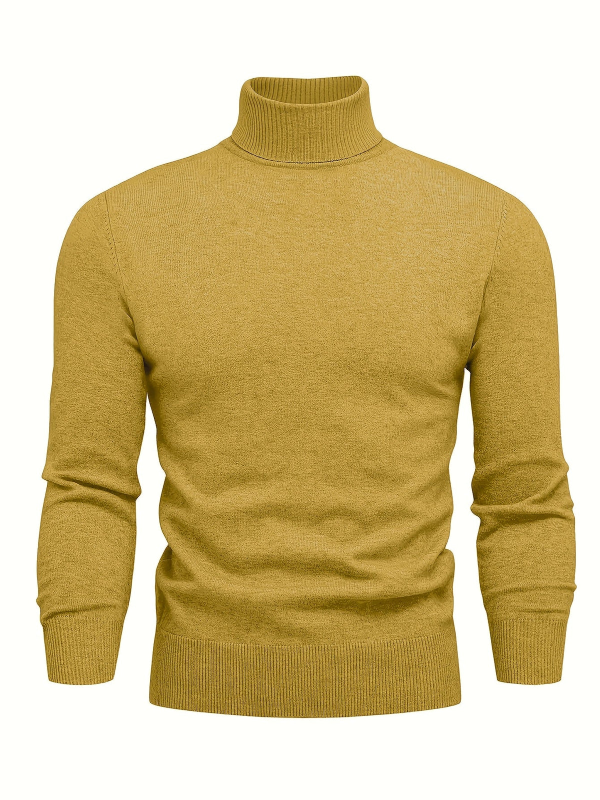 Men's High Neck Knit Sweater Relaxed Fit Long Sleeve Casual Everyday Wear