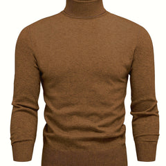 Men's High Neck Knit Sweater Relaxed Fit Long Sleeve Casual Everyday Wear