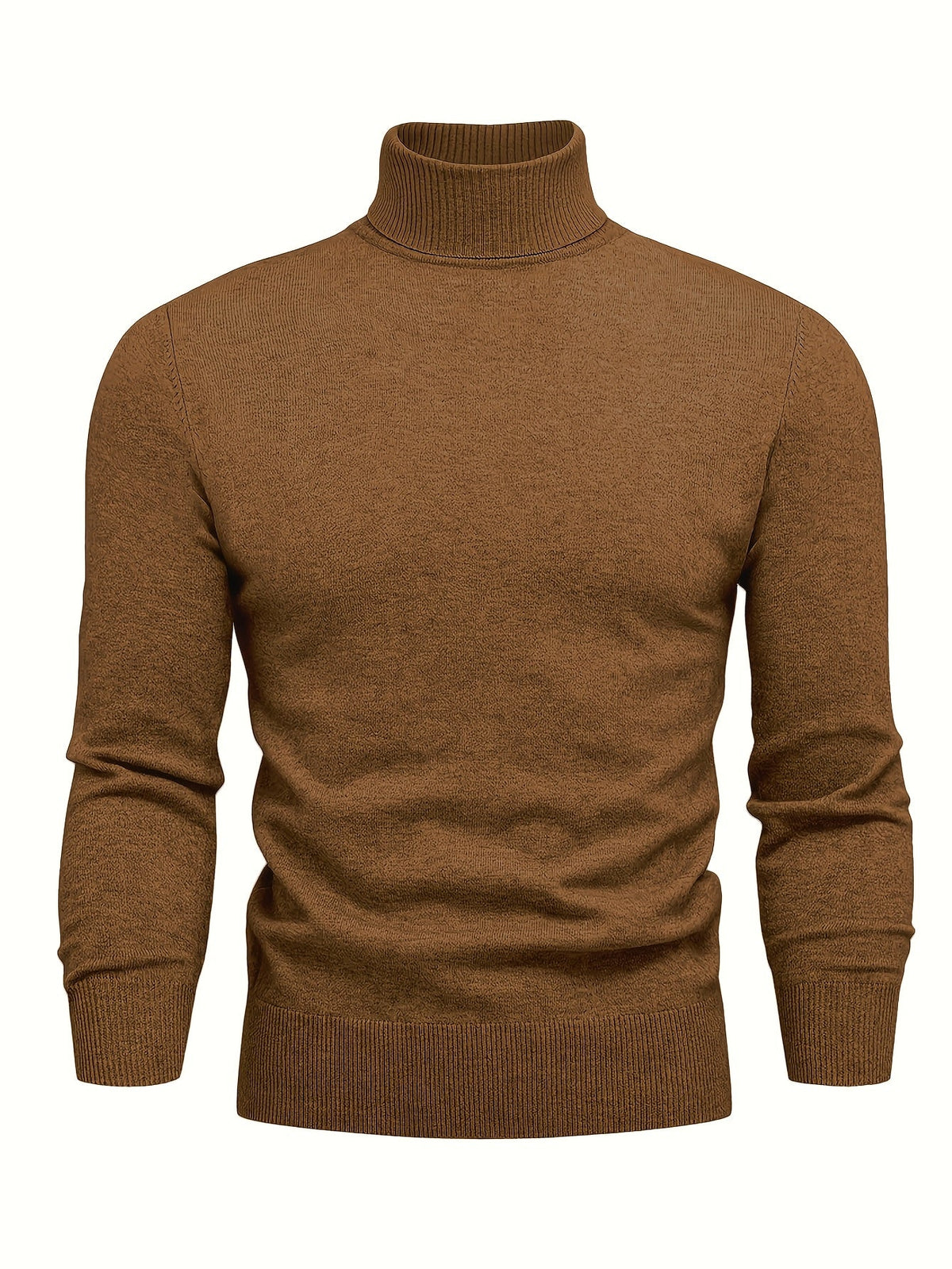 Men's High Neck Knit Sweater Relaxed Fit Long Sleeve Casual Everyday Wear