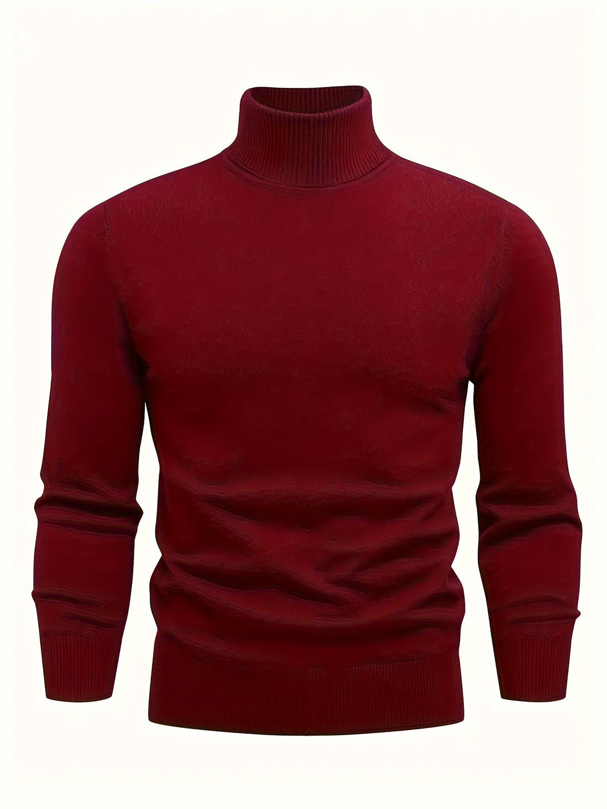 Men's High Neck Knit Sweater Relaxed Fit Long Sleeve Casual Everyday Wear