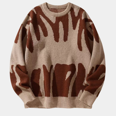 Men's Letter Knit Sweater Classic Fit Long Sleeve Crew Neck Casual Everyday