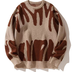 Men's Letter Knit Sweater Classic Fit Long Sleeve Crew Neck Casual Everyday