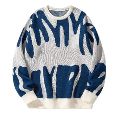 Men's Letter Knit Sweater Classic Fit Long Sleeve Crew Neck Casual Everyday