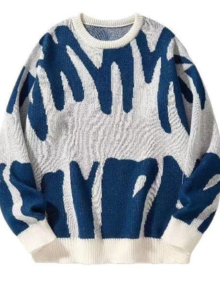Men's Letter Knit Sweater Classic Fit Long Sleeve Crew Neck Casual Everyday