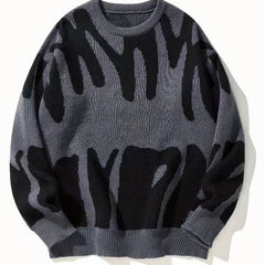 Men's Letter Knit Sweater Classic Fit Long Sleeve Crew Neck Casual Everyday