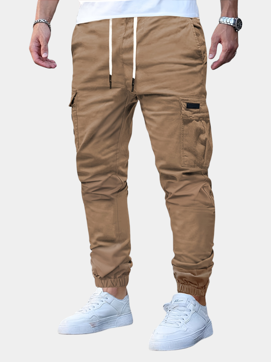Men's Mid Waist Cargo Trousers Relaxed Fit Utility Pockets Versatile Everyday