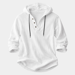Men's Relaxed Henley Shirt Long-Sleeve Buttoned Neckline Casual Everyday