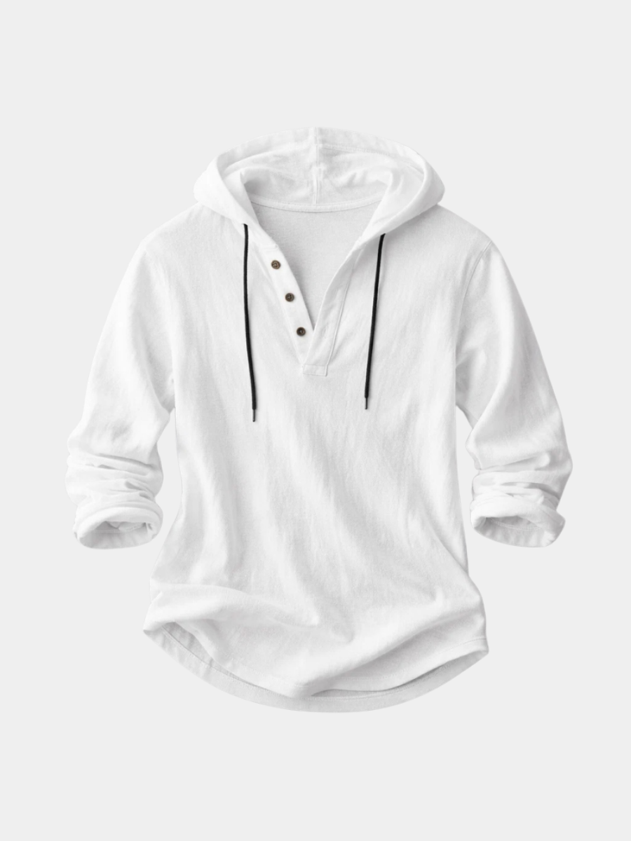 Men's Relaxed Henley Shirt Long-Sleeve Buttoned Neckline Casual Everyday