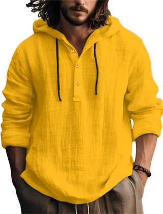 Men's Relaxed Henley Shirt Long-Sleeve Buttoned Neckline Casual Everyday