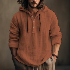 Men's Relaxed Henley Shirt Long-Sleeve Buttoned Neckline Casual Everyday