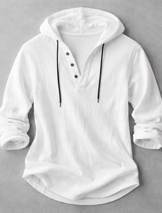 Men's Relaxed Henley Shirt Long-Sleeve Buttoned Neckline Casual Everyday
