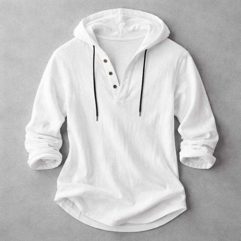 Men's Relaxed Henley Shirt Long-Sleeve Buttoned Neckline Casual Everyday