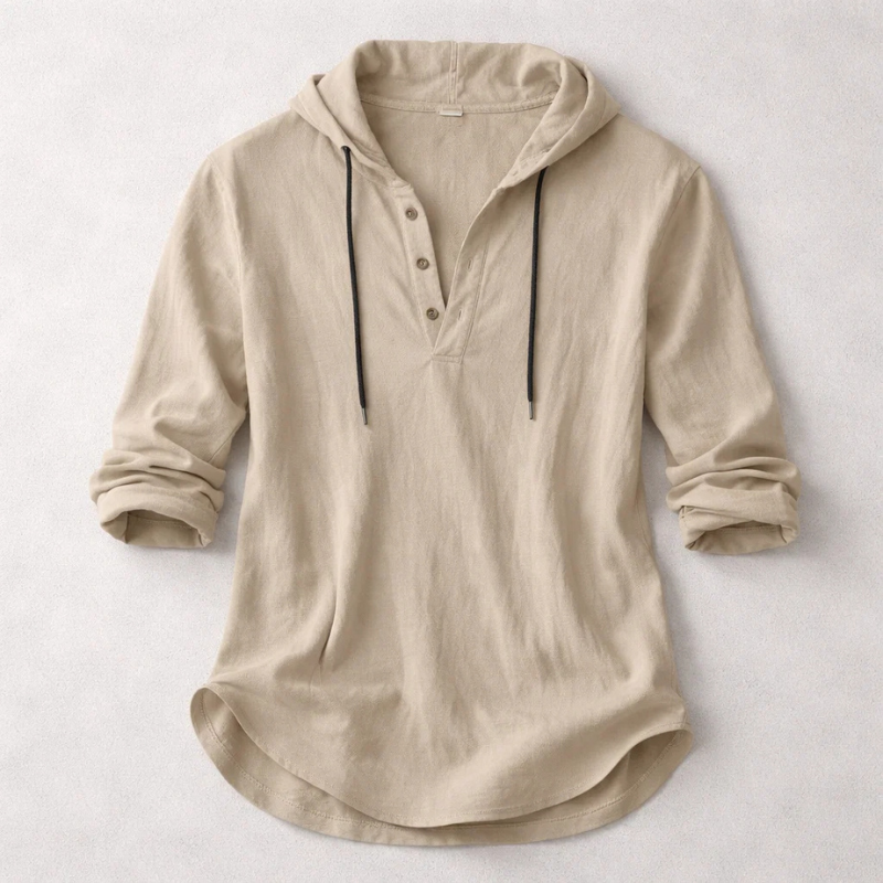 Men's Relaxed Henley Shirt Long-Sleeve Buttoned Neckline Casual Everyday