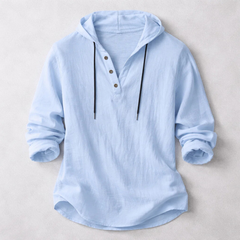 Men's Relaxed Henley Shirt Long-Sleeve Buttoned Neckline Casual Everyday