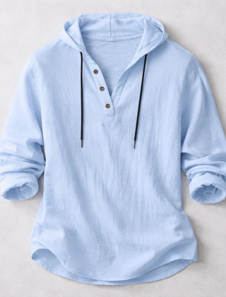 Men's Relaxed Henley Shirt Long-Sleeve Buttoned Neckline Casual Everyday