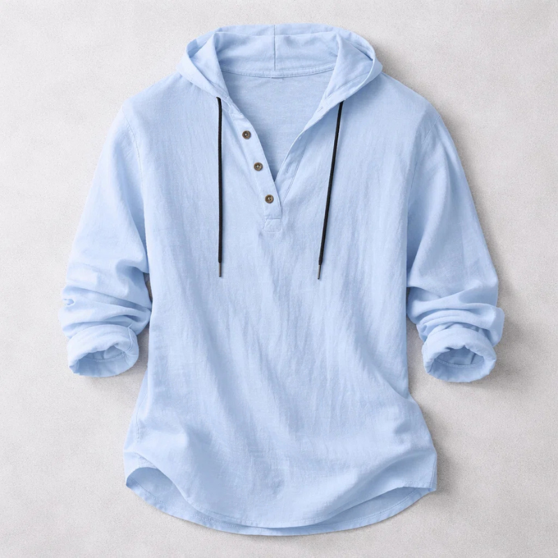 Men's Relaxed Henley Shirt Long-Sleeve Buttoned Neckline Casual Everyday