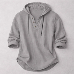 Men's Relaxed Henley Shirt Long-Sleeve Buttoned Neckline Casual Everyday