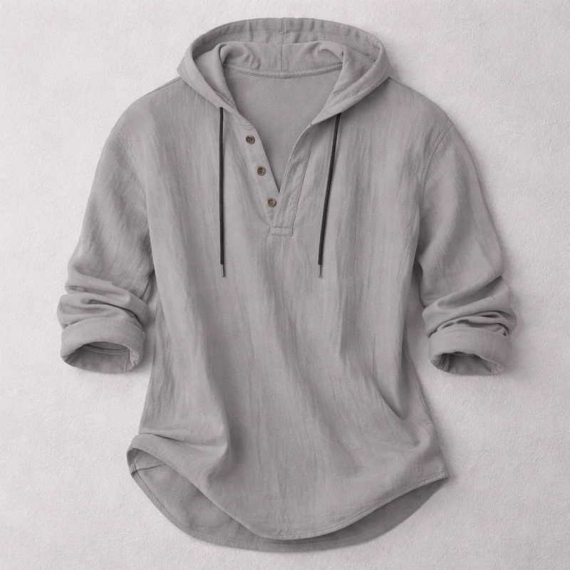 Men's Relaxed Henley Shirt Long-Sleeve Buttoned Neckline Casual Everyday