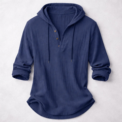 Men's Relaxed Henley Shirt Long-Sleeve Buttoned Neckline Casual Everyday