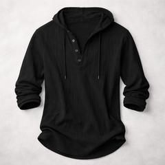 Men's Relaxed Henley Shirt Long-Sleeve Buttoned Neckline Casual Everyday