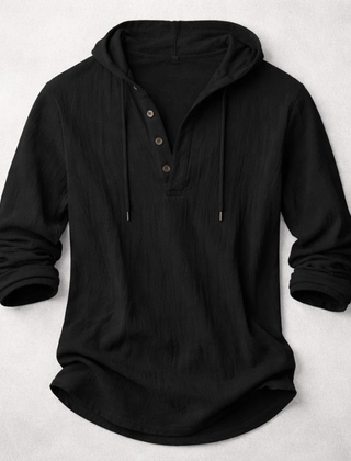 Men's Relaxed Henley Shirt Long-Sleeve Buttoned Neckline Casual Everyday