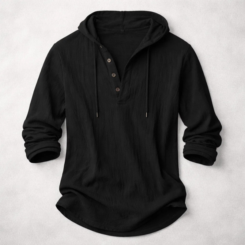 Men's Relaxed Henley Shirt Long-Sleeve Buttoned Neckline Casual Everyday