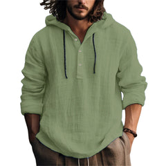 Men's Relaxed Henley Shirt Long-Sleeve Buttoned Neckline Casual Everyday