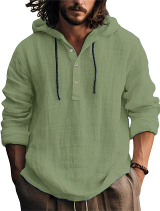 Men's Relaxed Henley Shirt Long-Sleeve Buttoned Neckline Casual Everyday