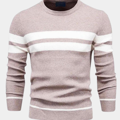 Men's Striped Sweater Casual Fit Long Sleeve Crew Neck Stylish Everyday