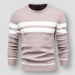 Men's Striped Sweater Casual Fit Long Sleeve Crew Neck Stylish Everyday