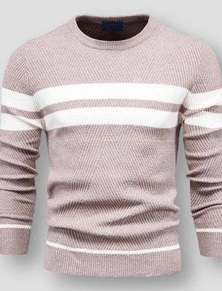 Men's Striped Sweater Casual Fit Long Sleeve Crew Neck Stylish Everyday