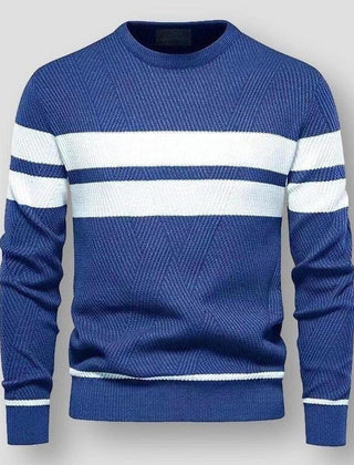 Men's Striped Sweater Casual Fit Long Sleeve Crew Neck Stylish Everyday