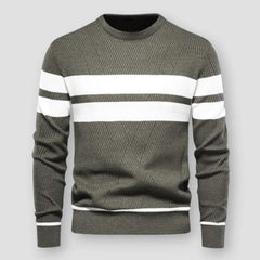 Men's Striped Sweater Casual Fit Long Sleeve Crew Neck Stylish Everyday