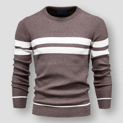Men's Striped Sweater Casual Fit Long Sleeve Crew Neck Stylish Everyday