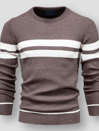 Men's Striped Sweater Casual Fit Long Sleeve Crew Neck Stylish Everyday