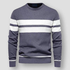 Men's Striped Sweater Casual Fit Long Sleeve Crew Neck Stylish Everyday