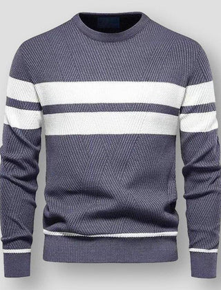 Men's Striped Sweater Casual Fit Long Sleeve Crew Neck Stylish Everyday