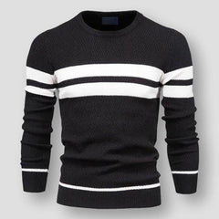 Men's Striped Sweater Casual Fit Long Sleeve Crew Neck Stylish Everyday