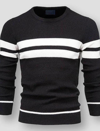 Men's Striped Sweater Casual Fit Long Sleeve Crew Neck Stylish Everyday