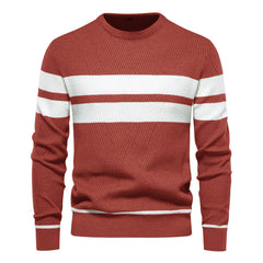Men's Striped Sweater Casual Fit Long Sleeve Crew Neck Stylish Everyday